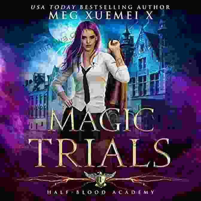 Air Magic Blood Academy Book Cover Featuring A Young Woman Surrounded By Swirling Air Currents And Glowing Emerald Eyes Elemental Outcast Games: Air (Magic Blood Academy 4)